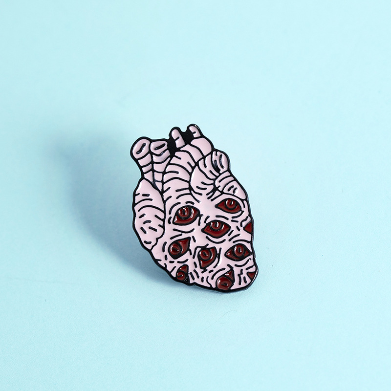 Holiday, Party, Carnival Occasion Alloy Material Novelty Pin Heart Alloy Enamel Unisex Brooches