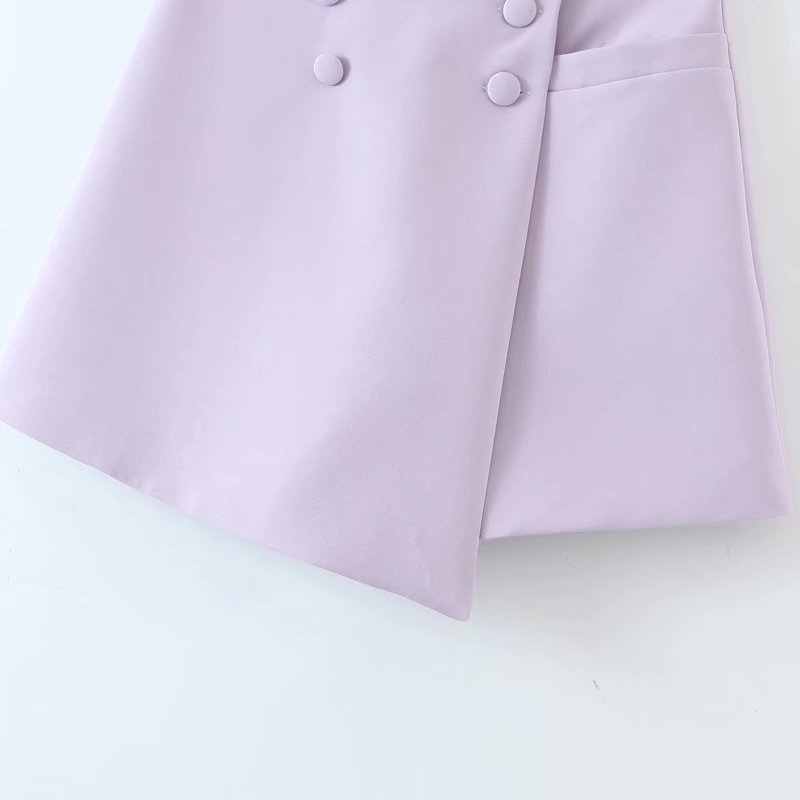 Falda culottes de traje morado de otoño NSAM3574