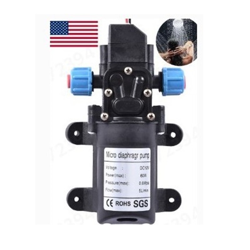 12V60W智能隔膜泵家用自吸水泵噴霧澆水回流泵四分降溫噴淋澆花器