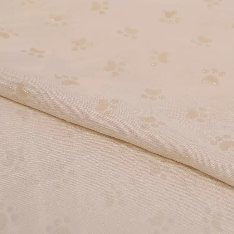 现货狗爪印平纹春亚纺 硅胶防滑滴塑布 地垫沙发布pvc功能性面料