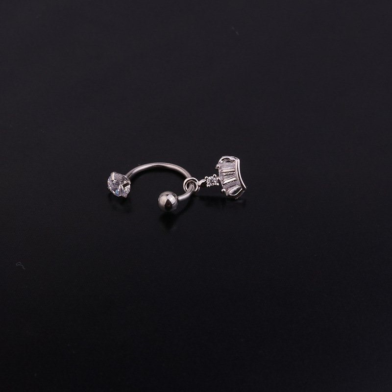 Ear Cartilage Rings & Studs Geometric 316 Stainless Steel  Copper Inlaid Zircon display picture 15