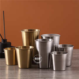 厂家定制304不锈钢啤酒杯无柄无盖杯带磁430口杯U型杯蜡烛杯