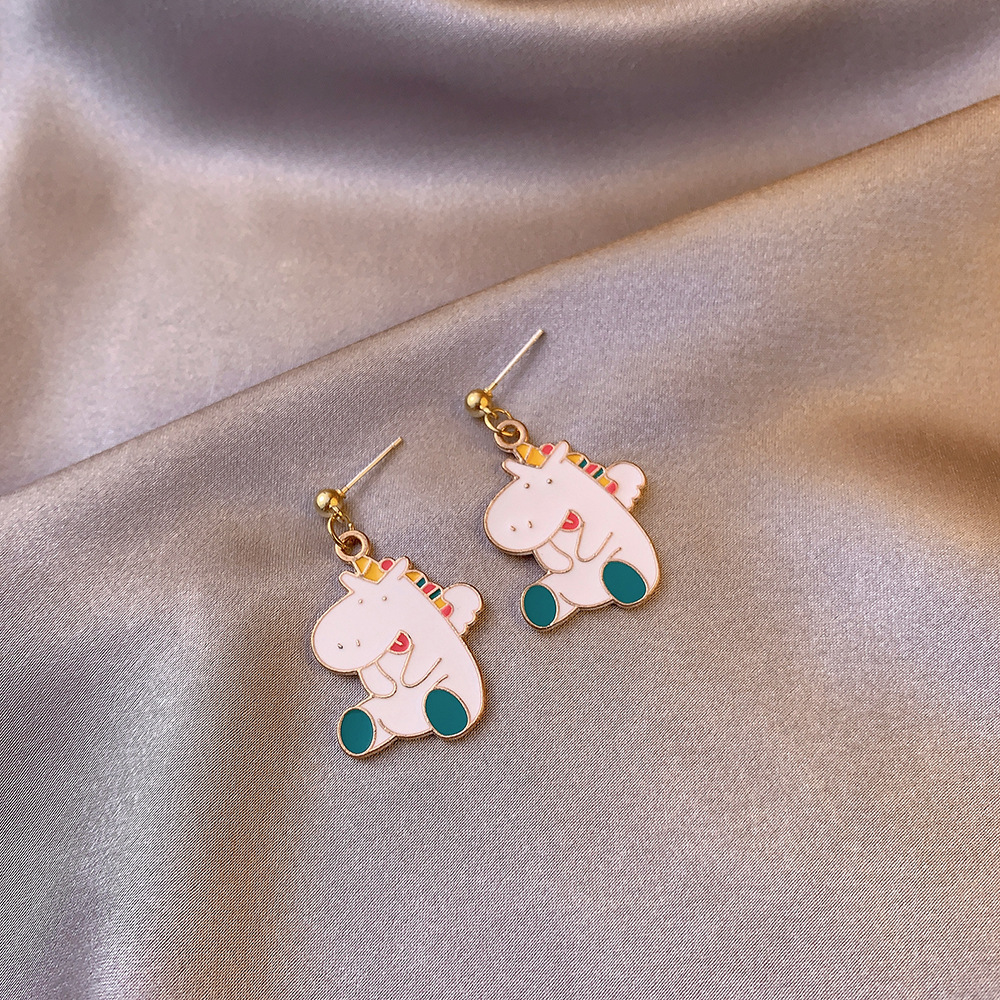 New Asymmetrical  Cute Panda Puppy Lucky Cat Earrings display picture 8