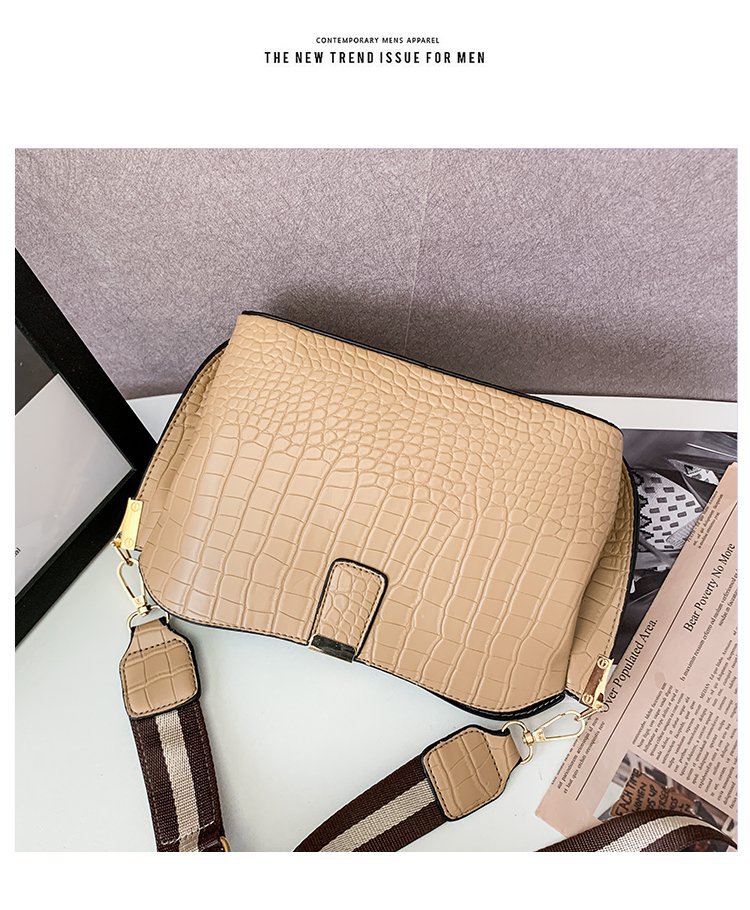 All-match Women's Messenger Bucket Crocodile Pattern One-shoulder Picture Autumn New Messenger Women's Bag display picture 2