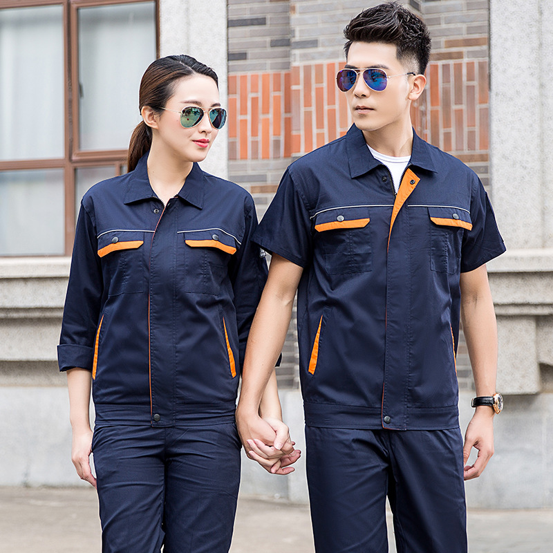 Anti-static overalls suit men's summer thin breathable short-sleeved work clothes electronic factory clothes factory workshop work clothes