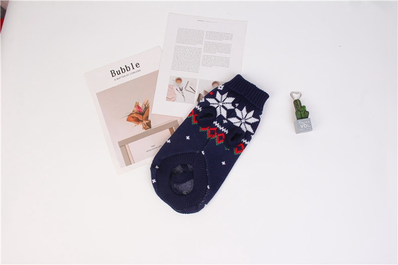 Christmas Reindeer Maple Leaf Snowflake Holiday Pet Clothes Turtleneck Knitted Sweater Dog Cat Clothing Winter Coat_voghion.com