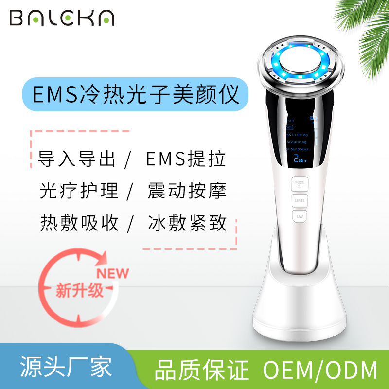 导入仪脸部按摩仪冷热彩光嫩肤仪ems微电流多功能美容仪器批发|ms