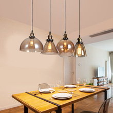 北欧创意设计师灯具餐厅吧台卧室美式乡村工业风复古单头玻璃吊灯