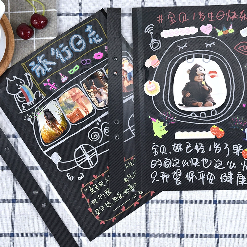 Добавить страницу 12-дюймовая самоклеящаяся пленка для фотоальбома внутри страницы Добавить страницу Черная карта белая карта необязательно