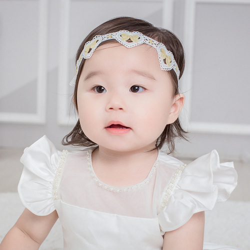 20804 baby hollow lace headband, forest embroidered flower headband, children's daisy elastic headband