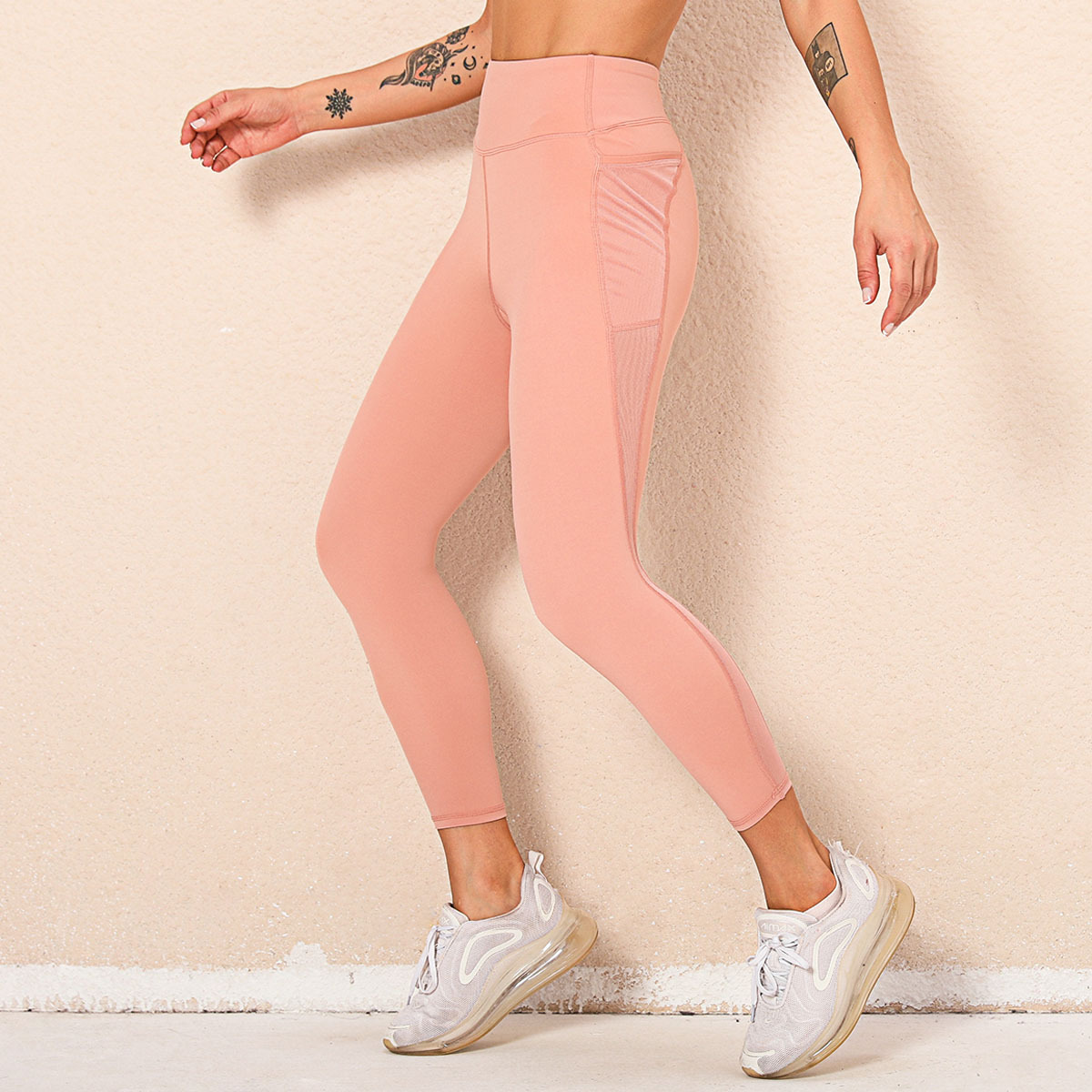 sanding high waist hip tight elastic fitness pants NSLX9051