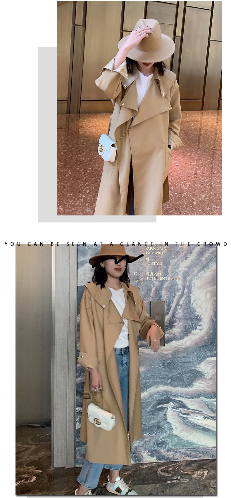 Khaki trench coat image 2