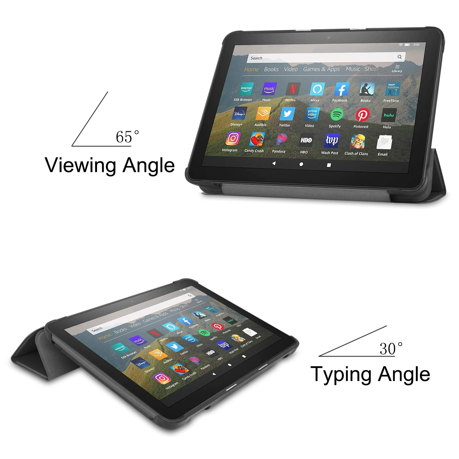 Applicable to 2020 Amazon Kindle Fire HD8 tablet leather case HD8 three -fold protective cover dormant shell