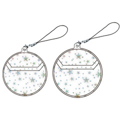 Starlight Laser String Strap Starfish Bubble Case, Starry Sky Creative Badge Storage Dustproof Pendant Accessory