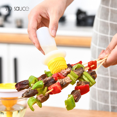 sp sauce家用厨房烘培刷烙饼硅胶刷按压式玻璃油刷烧烤工具耐高温|ms