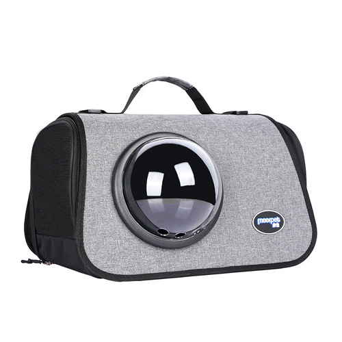 Cat backpack outdoor travel bag, convenient hand-held, breathable and comfortable, space capsule style cat Teddy handbag, single-shoulder cat walking bag