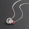 Small chain for key bag  heart shaped, cute zirconium, necklace, pendant, internet celebrity, micro incrustation