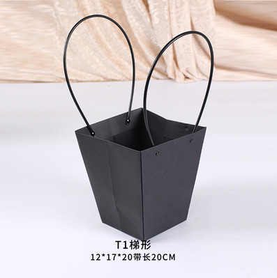 Bolsas de papel, bolsa de embalaje de flores, papel kraft espesado, bolsa de embalaje de arreglo floral, bolsa de regalo de papel de búfalo resistente al agua cuadrada