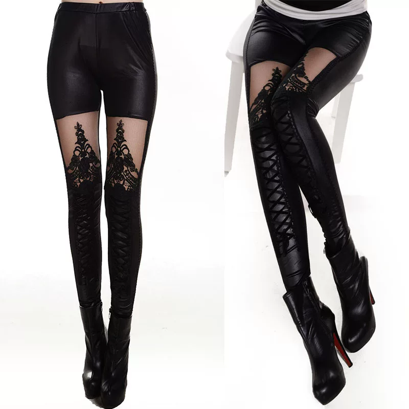 Осенние lace trousers, сексуальные лосины, панк-стиль