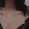 Necklace, sophisticated chain, accessory, micro incrustation, simple and elegant design, internet celebrity