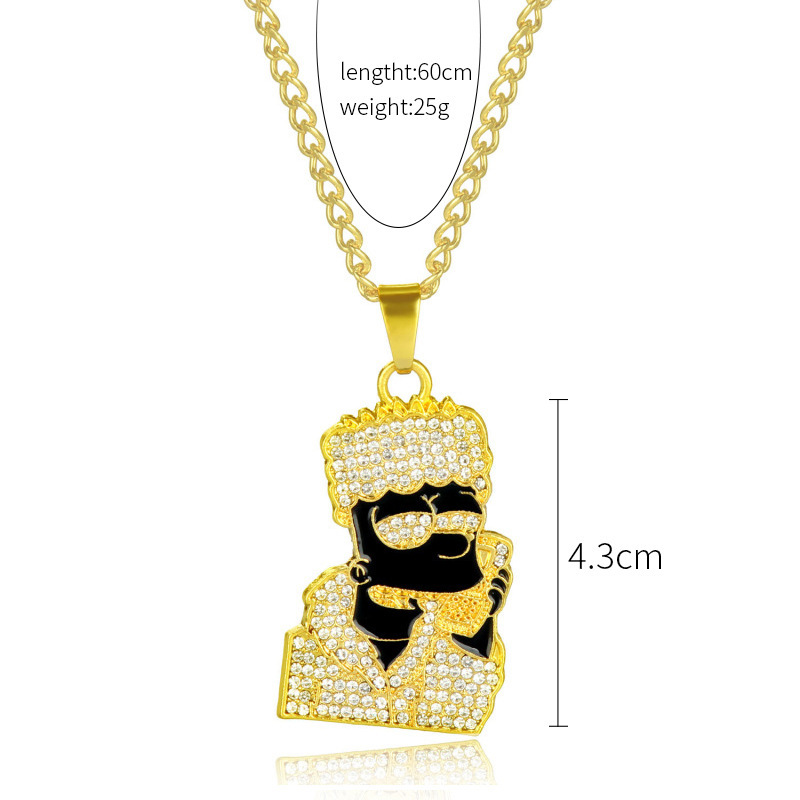New Necklace Wholesale Fashion Hiphop Big Gold Full Diamond Necklace display picture 36