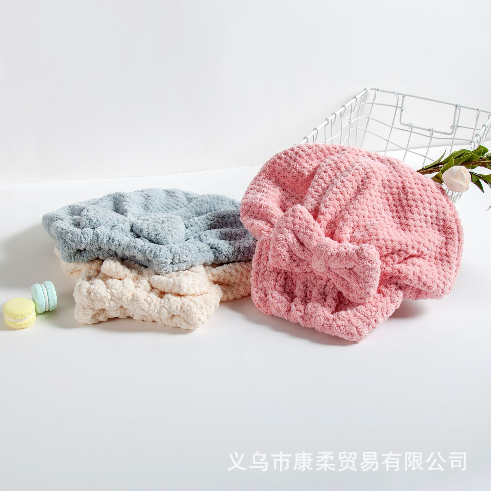 珊瑚绒菠萝格浴帽