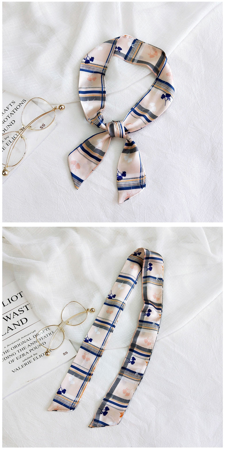 25g Weight Silk Scarf Classification Travel Occasion Unisex Gender Sweet Style Rose Red, White, Red, Green, Yellow, Black Color Long Striped Women's Autumn New Tied Bag Silk Scarf 17