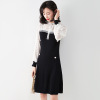 Fashion Polka stitching Chiffon Dress