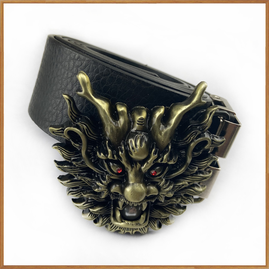 Dragon Head Belt Buckle measurements and detail photo 7