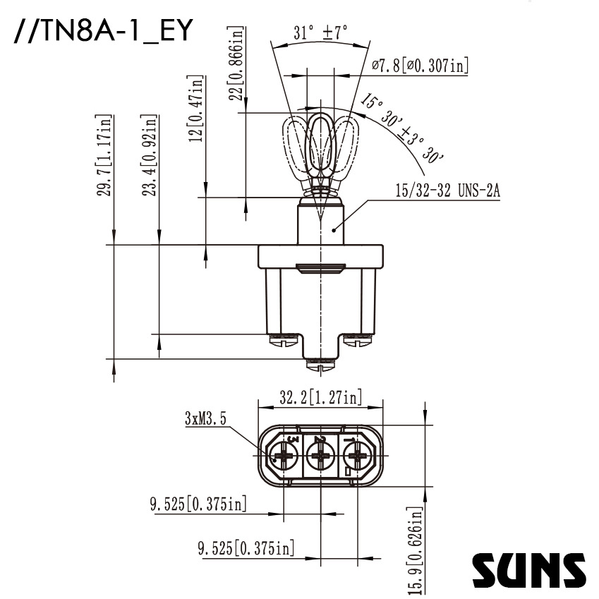 SUNSʵ ԸλťӿTN8A-1_EYߴͼ