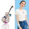 Fashionable violin, metal brooch, musical instruments, pin, new collection, simple and elegant design