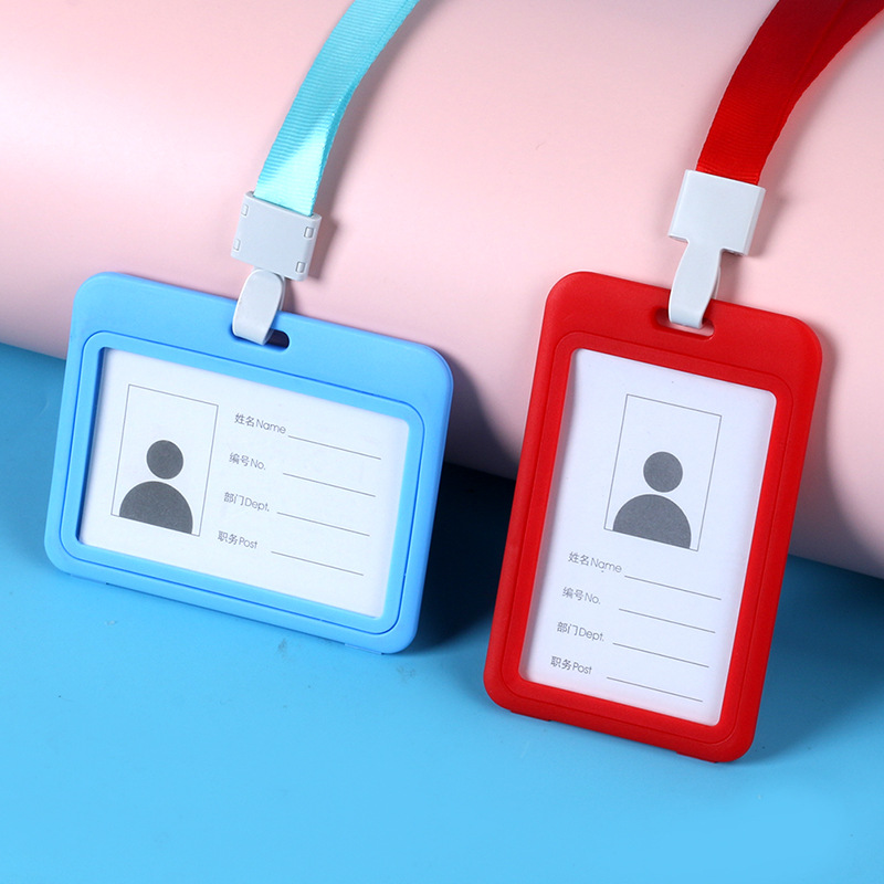 Certificado conjunto permiso de trabajo tarjeta transparente caso insignia etiqueta insignia cordón tarjeta de fábrica tarjeta de escuela estudiante