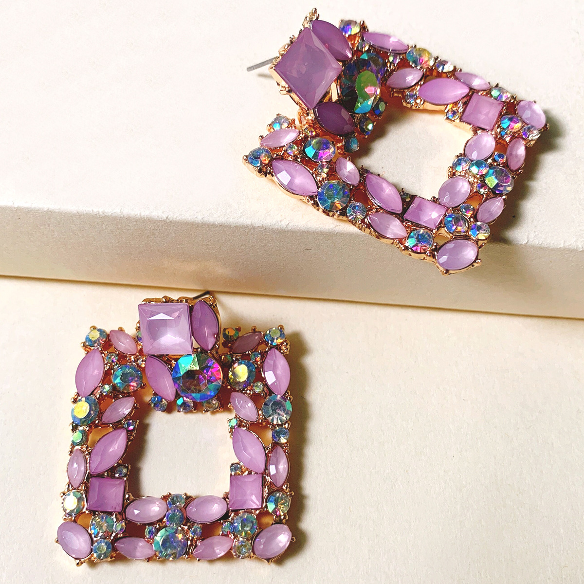 Fashion Geometric Diamond Alloy Earrings Ear Studs display picture 17