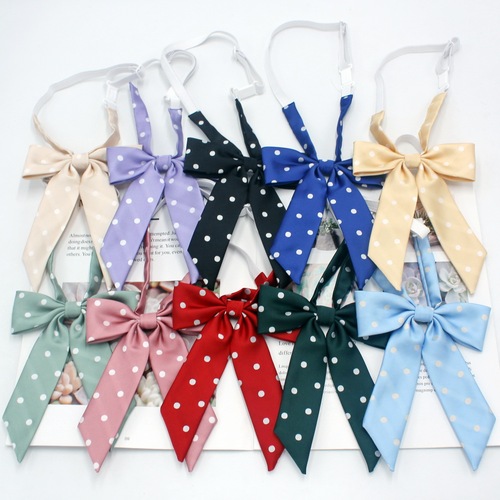 Manufacturer small polka dot bow tie Korean style college style girl long handle bow tie sailor uniform JK uniform accessories