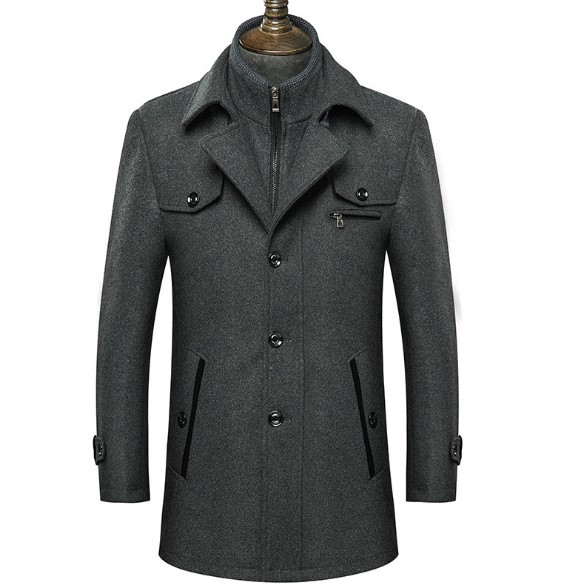 2023 abrigo de hombre Otoño e Invierno chaqueta de hombre collar chaqueta de lana de hombre más tamaño chaqueta de lana ropa de hombre image 11
