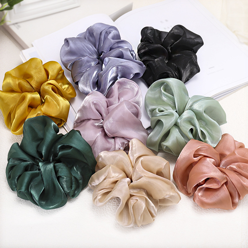 The New Fabric Head Rope Hair Accessories Super Large Intestine Ring Solid Color Hair Ring Wholesale display picture 14