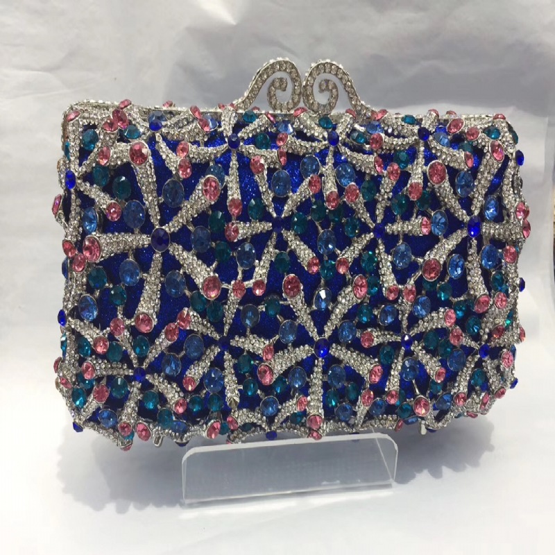 Transfronterizo nuevo paquete de cena de diamante de estrella de mar caja dura de metal vacío bolsa de cristal vestido de banquete bolsa de mano