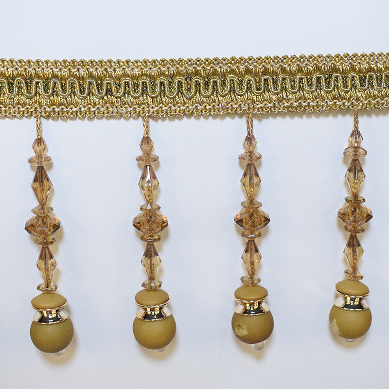 新年新款 窗帘花边配件挂球涤纶丝流苏穗吊球DIY帘头现货