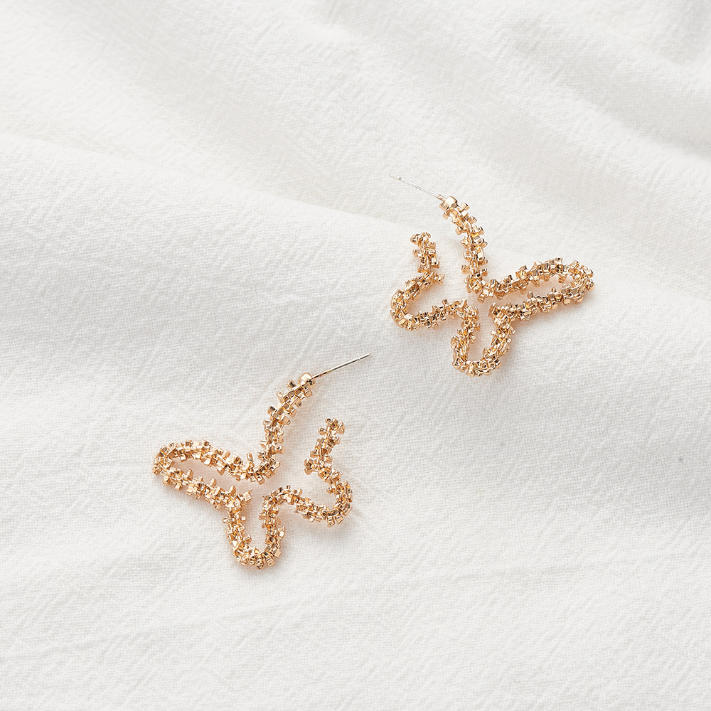 Hot Selling Simple Alloy Geometric Five-pointed Star Earrings Love Butterfly Earrings display picture 3
