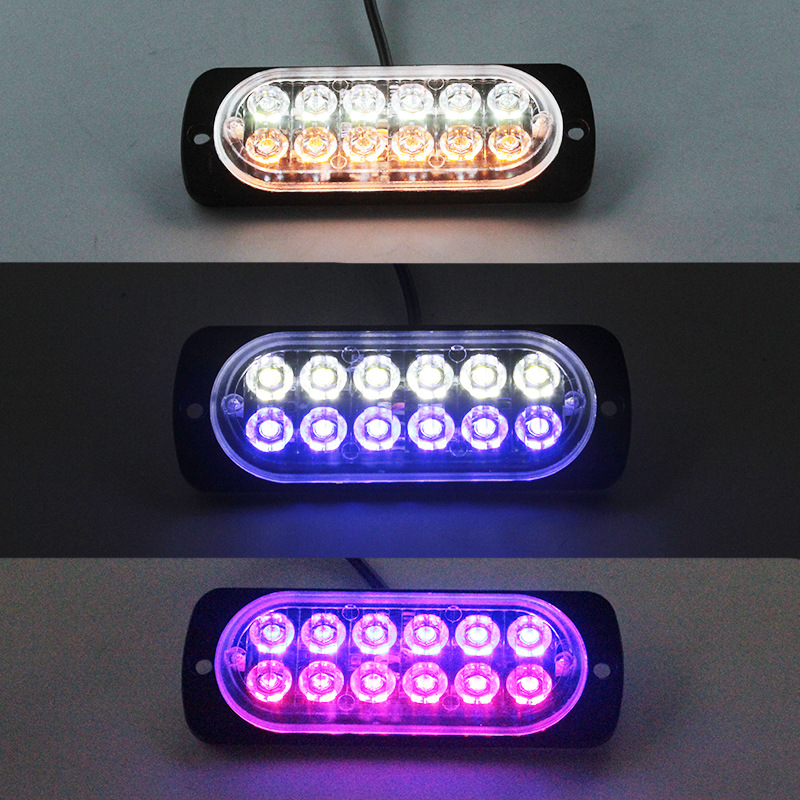 Camión camión universal 12LED flash ultrafino 12-24V luz de advertencia cuerpo luz de trabajo luz de ancho