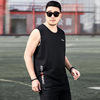 280 vest suit Thin section Sleeveless T-shirt V-neck Add fertilizer XL The fat printing Two piece set