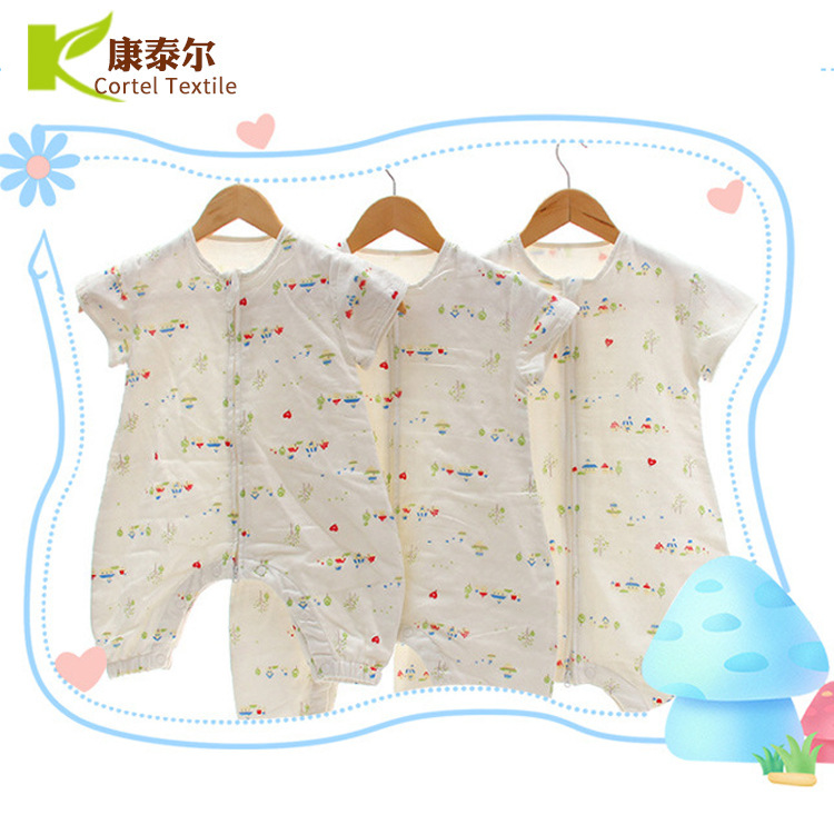 Cartoon water uptake baby Thin section Pyjamas children Climbing clothes baby Anti Tipi four layers Gauze Sleeping bag