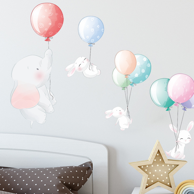 New Cartoon Balloon Elephant Wall Sticker display picture 5