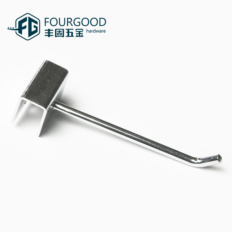 Tarjeta de suministro directo de fábrica de Foshan 15*30 gancho de tubo cuadrado de metal tienda de ropa estante pantalla de una sola línea de molienda gancho de cabeza