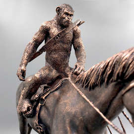 猩球崛起影视周边大猩猩摆件树脂动物仿古马动漫周边产品树脂工艺