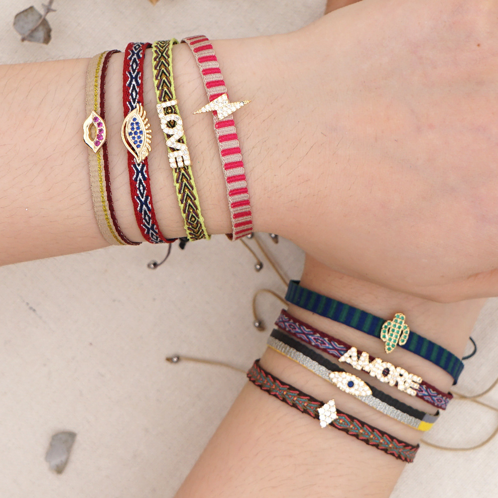 Kontrast Farbe, Exotische Muster, Europäischer Und Amerikanischer Stil, Böhmen, Nepal, Ethnischer Stil, Band Mit Diamanten, Armband, Frauen display picture 19