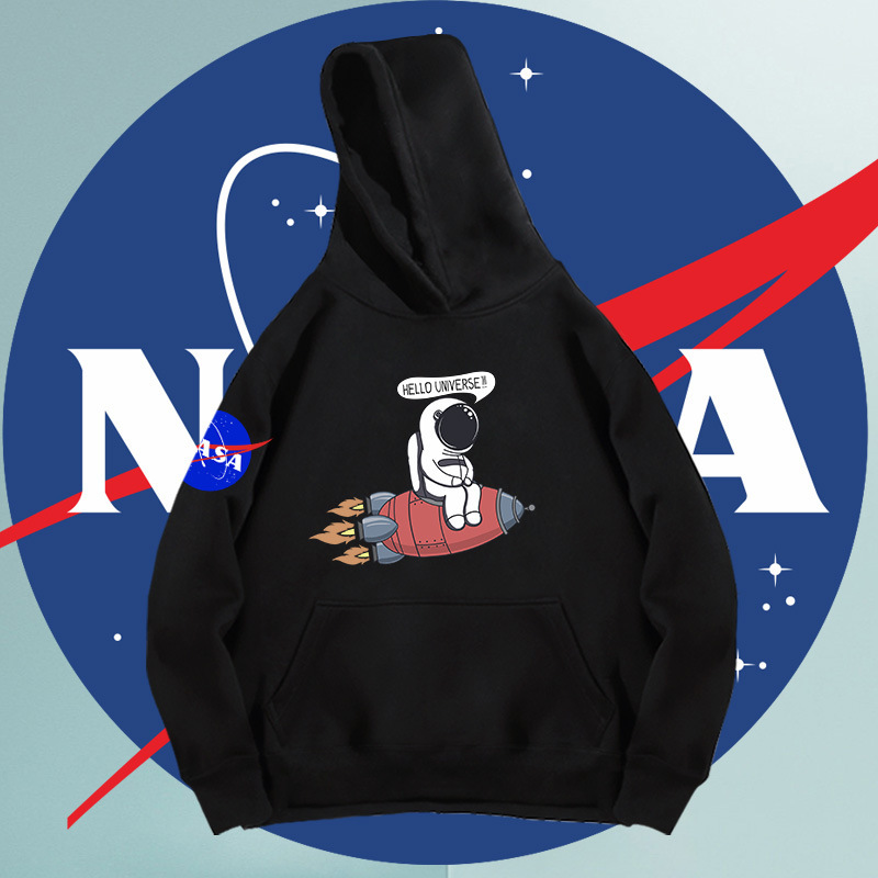 Y NASA hooded sweater men's and women's fashion brand spring and autumn clothing NASA loose plus size drop-shoulder jacket youth clothing