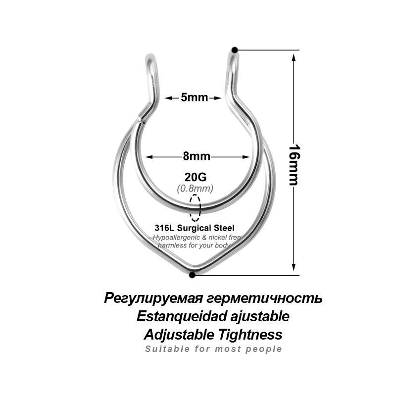 Simple Style Solid Color Stainless Steel Nose Ring 1 Piece