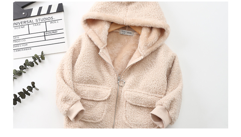 Giacca teddy in velluto con zip per bambini e bambine con cappuccio_voghion.com