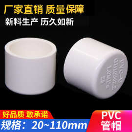 PVC给水管管帽管堵堵头闷头接头2025324050637590-200加厚
